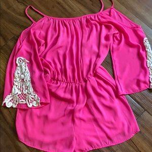 Hot pink romper